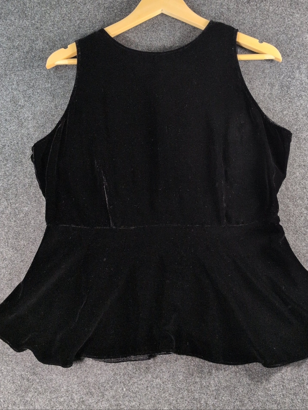 Eileen Fisher Black Peplum Top Silk Blend